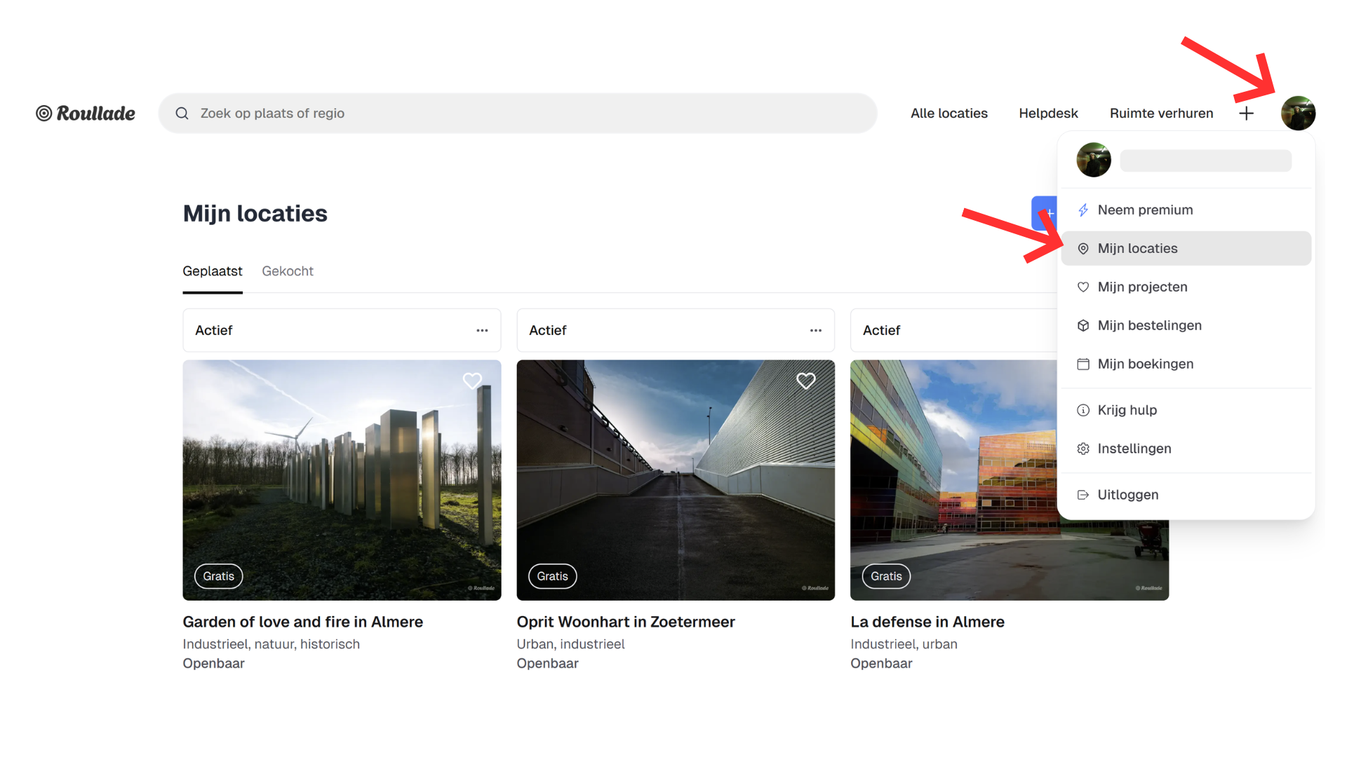 Navigeren naar mijn locaties